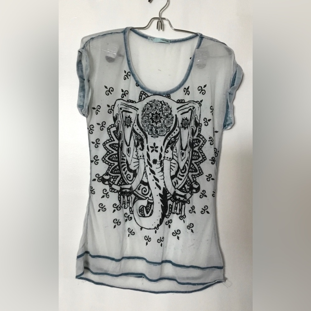 Light blue burnout tee.